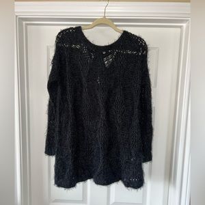 Black knit long sleeve sweater for LeShop